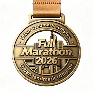 Venta Directa de Fábrica, Medalla 3D Personalizada de Metal Chapada en Oro, Impresión Offset, Cinta Roja y Blanca, Regalo Promocional con Temática Deportiva - Product Image 2