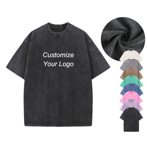 T-shirt Oversize Personalizzata con Strass, Vintage Effetto Acido, Collo Tondo, Cotone Pesante 100%, Stampa DTG, Streetwear, T-shirt da Uomo - Product Image 1
