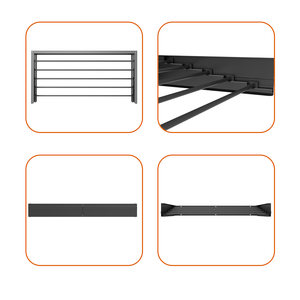 Séchoir à linge mural pliable en métal à 5 niveaux, robuste et détachable, pour balcon - Product Image 4