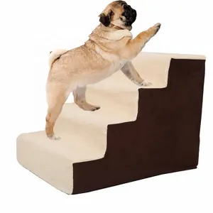Tangga anjing busa (4 langkah) tangga anjing untuk hadiah anjing kecil ke tempat tidur sofa anjing kokoh langkah