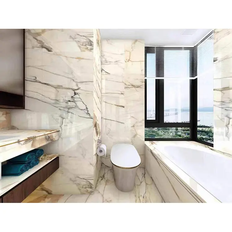 Italian paonazzo polished flooring tile bathtubs white marble with gold veins