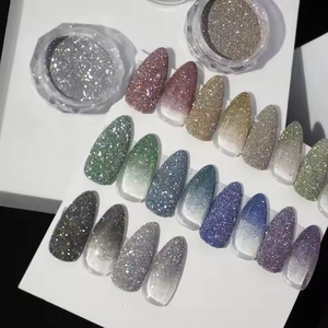 Poudre de paillettes de diamant colorée décorative exquise en gros, effet de lampe torche magique, 10 couleurs, décorations de Noël pour les ongles - Product Image 6