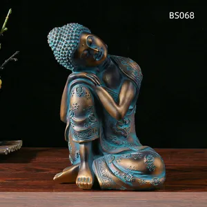 하이 퀄리티 수지 조각 동상 도매 종교 선물 잠자는 부처 장식 공예 사용을위한 예술적 모델 장식
