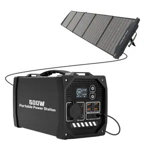 Toptan satış düşük fiyat güneş enerjisi jeneratör sistemi taşınabilir güç güneş jeneratör 600W 100V 220v GÜNEŞ PANELI lityum iyon