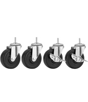 Roulettes en caoutchouc de 3 pouces, robustes, pivotantes, industrielles, mobiles, avec frein pour meubles