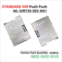 WECONN WL-SIM750-003-NA1 6PIN+2 1.80mm Connettore SIM SMT Push-Push ad Alta Temperatura con Contatti Placcati in Oro LCP Personalizzabile