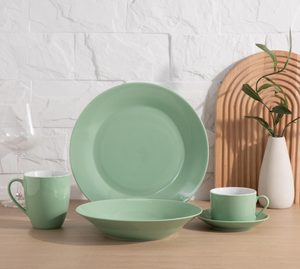 High Quality Solid Color Glaze New Bone China Dinnerware Set 18/24/48 Pieces <b>Ceramic</b> <b>Plates</b> Bowls Mugs Complete Tableware - Product Image 6