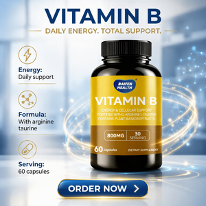 Cápsulas de Vitamina B para Adultos OEM/ODM, Apoyo Energético y Celular, Fortificadas con L-Arginina y L-Taurina para el Alivio del Estrés - Product Image 1