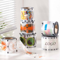 Film de scellage pour gobelet à bulles en PP personnalisé, imprimé, 95 mm, 98 mm, 110 mm, rouleau de film de scellage pour gobelet en plastique, rouleau de film de scellage pour gobelet