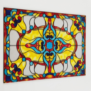 ステンドグラスサプライヤー カトリックステンドグラスアート 強化装飾アート 教会パターン ムーンウィンドウサプライ - Product Image 1