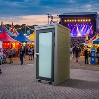 Cabine de toilettes double en panneaux sandwich d'acier sculptés Suihe, unité de toilettes et de douche portable moderne pour usage domestique