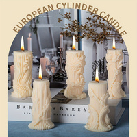 Silikon Kerzen formen Set, 3D Barock unregelmäßig geformte Formen Silikon, europäische Zylinder DIY Harz Wachs Formen