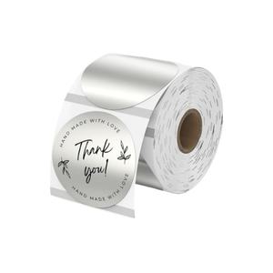 Impresora de Etiquetas Térmicas Directas Personalizada, Etiquetas Adhesivas Térmicas Transparentes Holográficas Redondas de 2 Pulgadas, Color Rosa Dorado - Product Image 6