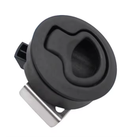 Loquet de bateau affleurant Serrure de pont en plastique ronde remplaçable Accessoires de yacht Loquet de bateau affleurant noir