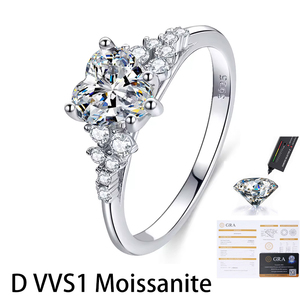 Luxury S925 Sterling <b>Silver</b> Rhodium/Gold Plated Claw Setting Shiny D VVS1 GRA Hearts Moissanite <b>Eternity</b> <b>Ring</b> for Women Gift - Product Image 1