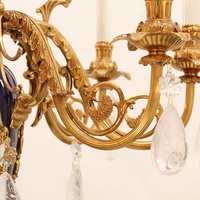 Lustre en porcelaine classique 8 lumières salon lustre en laiton de style français lampe suspendue
