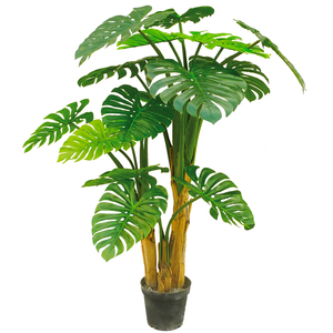 Adorno <span class=keywords><strong>de</strong></span> jardín en maceta monstera decoración <span class=keywords><strong>de</strong></span> interiores planta <span class=keywords><strong>de</strong></span> simulación bonsái planta plantas verdes artificiales pequeño bonsái - Product Image 2