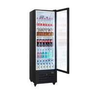 Réfrigérateur commercial OUMEITE avec porte vitrée, 9,5 pi³ / 270 L, refroidisseur de boissons vertical avec éclairage LED