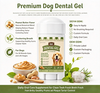 Gel dentaire pour chiens, soin buccal, nettoyage des dents, haleine fraîche, saveur beurre de cacahuète, mélange botanique, gel OEM, marque privée