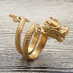 Dragon <b>Ring</b> Stainless Steel Men's Punk Style Animal Shape Retro Gift Jewelry 27077 - Product Image 2