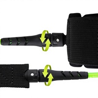 KOETSU Laisse de surf 6/7/8/9/10 pieds 7 mm pour planche à pagaie SUP en TPU, corde droite