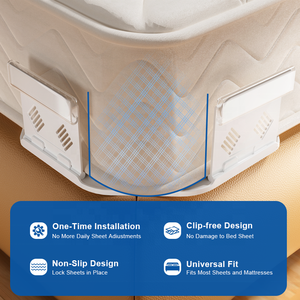 Juego de 4 Sujetadores de Sábanas Ecológicos de ABS Resistentes a Tirones, Tiras de Bloqueo de Alta Resistencia, Extraíbles y de <span class=keywords><strong>Fácil</strong></span> Instalación para Todo Tipo de Ropa de Cama - Product Image 4