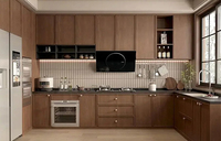 Armoires de cuisine modulaires en bois de haute qualité, design en placage de bois, MDF, style shaker, armoires de cuisine modernes