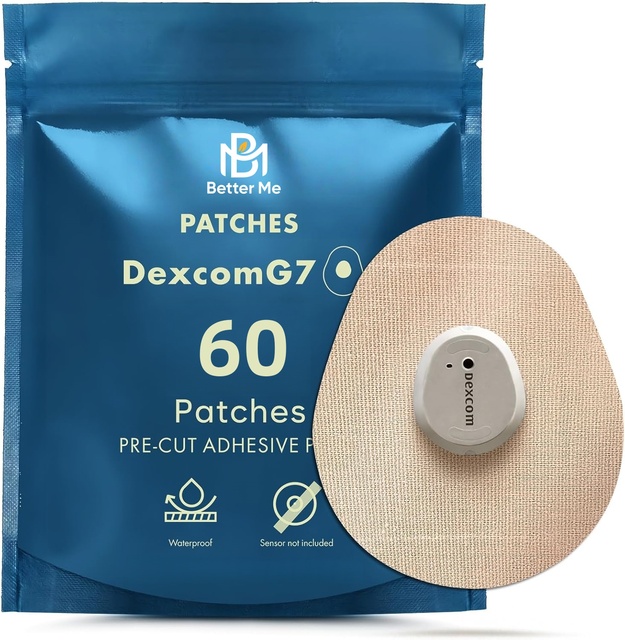 CGM Adhesive Patches for Dexcom G7 Sensor-Soft Breathable Cotton Material 60x Over Patches