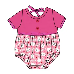 Bán buôn Thiết kế quần áo trẻ em trai 0-3 tháng bodysuits ngắn tay áo Carters tùy chỉnh trẻ sơ sinh Romper bé cổ điển bodysuits