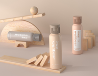 Bouteille ronde en PET de 60 ml avec bouchon à clapet, impression de logo personnalisée, pour l'emballage de cosmétiques et d'hydrolats