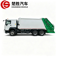 Camion à ordures compacteur arrière de 18 mètres cubes HOWO 6x4, camion de transport de déchets sanitaires