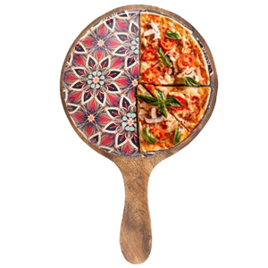 Precio de fábrica directo, nuevo diseño, bandeja de madera desechable para pizza con cáscara para cocina, hotel, restaurante, servicio - Product Image 1
