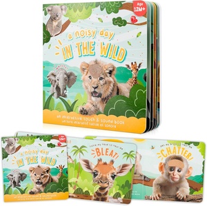 Livre sonore amusant Touch and Feel pour bébés et tout-petits Livre sensoriel interactif avec bruits d'animaux - Product Image 1