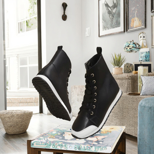 Bottines à lacets en PU souple et confortable pour femmes, style décontracté, doublure en maille respirante, tendance mode pour l'hiver, chaudes pour la peau - Product Image 3