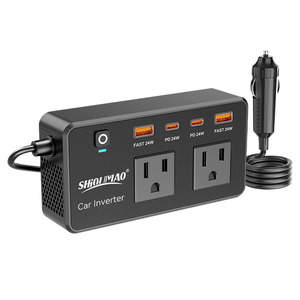 Biến tần ô tô 200W <span class=keywords><strong>DC</strong></span> 12V sang <span class=keywords><strong>AC</strong></span> 110V, 4 cổng USB, bộ chuyển đổi nguồn ô tô kép với cổng Type C cho xe cộ - Product Image 6