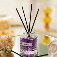 Diffuseur de parfum sans flamme OEM personnalisé 50 ml, parfum pêche, bouteille en verre écologique pour chambre, salle de bain/bureau