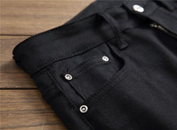 Jeans pour hommes de style urbain, noirs et blancs, de marque de créateur, pour club de nuit, grandes tailles, style punk, hip-hop, en denim
