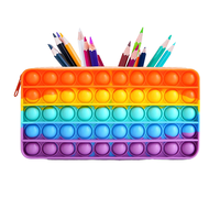 Simpele sensorische siliconen bubbelspeelgoed fidget pen etui pop etui voor kinderen schoolkantoorbenodigdheden
