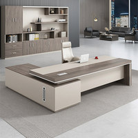 Ensemble bureau et chaise de direction en forme de L Shengli Boss avec câblage dissimulé, design moderne et minimaliste pour usage commercial