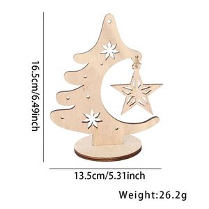 New Customizable Christmas Decorations DIY <b>Tree</b> Hollow Pendant Tabletop Holiday Parties Home Wooden <b>Ornaments</b> - Product Image 3