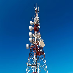 Tour de télécommunication angulaire en acier de 5g 45 50 55 65 70 80 mètres avec trois pieds de support certifiée ISO9001 - Product Image 2