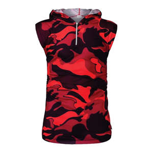 Dernier été hommes sans manches à capuche décontracté Gym Sport musculation débardeur avec respirant motif 3D tricoté méthode de tissage - Product Image 3