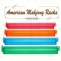 Rastrillo de Mahjong Americano de 18 Pulgadas, Regla Transparente para Fichas de Mahjong, Varilla de Empuje 2 en 1, Organizador de Fichas, Material ABS, Duradero, Portátil, Resistente al Agua
