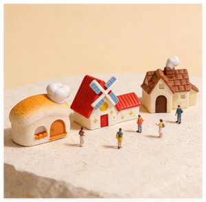 Figuras en Miniatura de Resina para Jardín de Hadas, Castillo, Molino de Viento, Diseño de Dibujos Animados Pintados a Mano, Decoración para el Hogar - Product Image 4