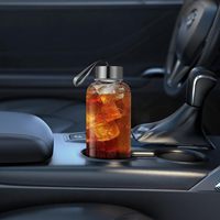 Nouvelle bouteille d'eau en verre borosilicaté transparent à large ouverture et à fond épais personnalisée en verre à boire pour le sport