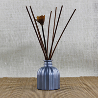 Diffuseur de parfum d'ambiance en verre bleu en forme de citrouille avec bâtonnets pour désodorisant d'intérieur