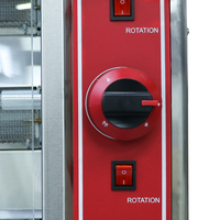 헬락센 상업용 가스 로티세리 그릴 스테인리스 스틸 회전식 바베큐 호텔용 1800W 0-400