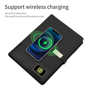 Hot bán tùy chỉnh LED <span class=keywords><strong>Light</strong></span>-<span class=keywords><strong>up</strong></span> Logo kinh doanh Bộ Quà Tặng 8000mAh sạc không dây pin ngân hàng điện máy tính xách tay & bút A5 Kích thước - Product Image 5