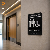 Plaque de signalisation tactile en braille pour toilettes féminines, conforme ADA, en acrylique, pour projets de construction