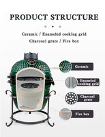 SEB KAMADO OEM Barbecue Kamado en céramique portable personnalisé 13 pouces, fumoir au charbon de bois, pour cuisson extérieure sur table et pique-nique